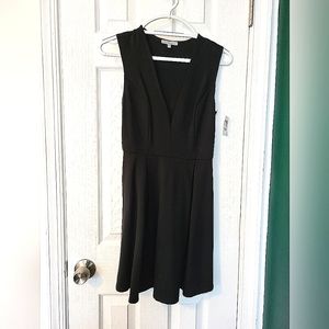 Fit and Flair V-Neck Black Dress